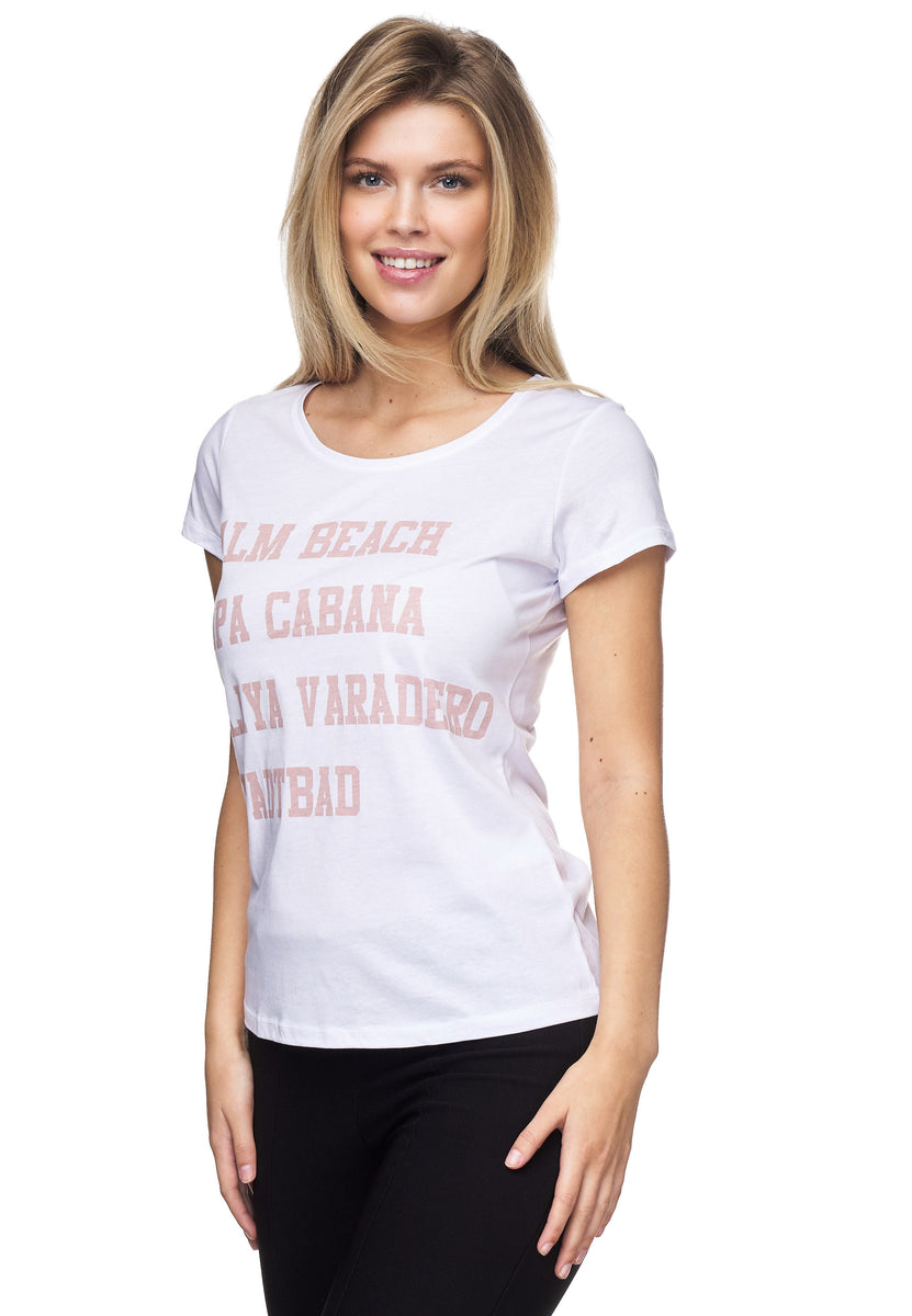 Schlichtes T-Shirt von Damenmode - GmbH Modevertrieb Schriftzug. – Decay mit Decay