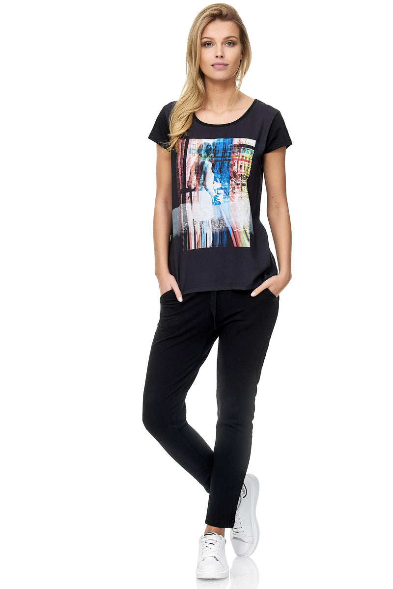 coolem, Aufdruck. Decay – - Damenmode T-Shirt Modevertrieb mit GmbH Decay farbigem