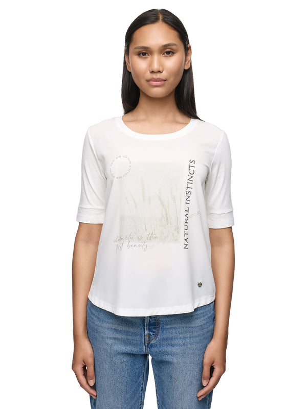 Decay Damen T-Shirt mit „Natural Instincts“ Frontprint – stilvoller Look mit Rundhalsausschnitt