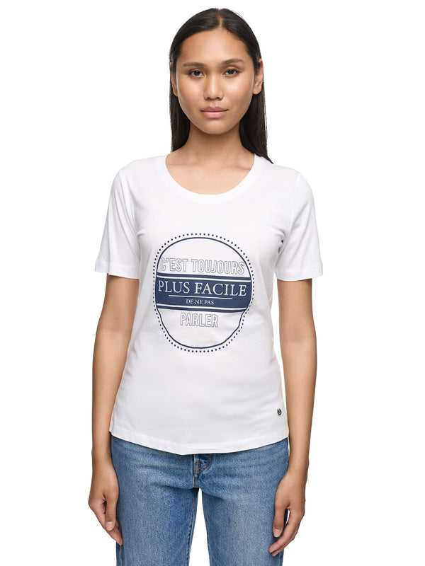 Decay Damen T-Shirt „C`EST Toujours Plus Facile de ne Pas Parler“ – Französischer Charme in einem eleganten Design