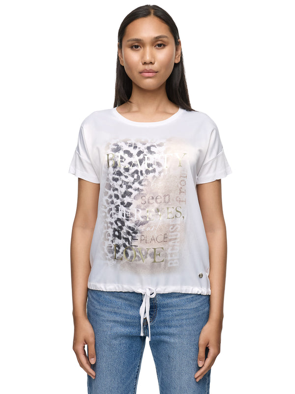 Decay Damen T-Shirt mit Leo Print und „Beauty“-Schriftzug – ein modisches Statement für trendbewusste Frauen