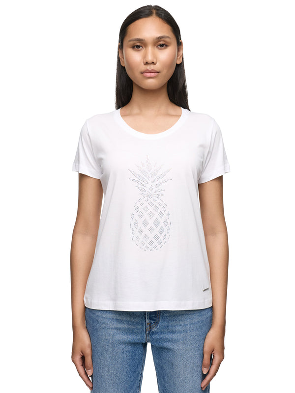 Decay T-Shirt mit Glitzer Ananas Design – Tropisches Statement für deinen Look