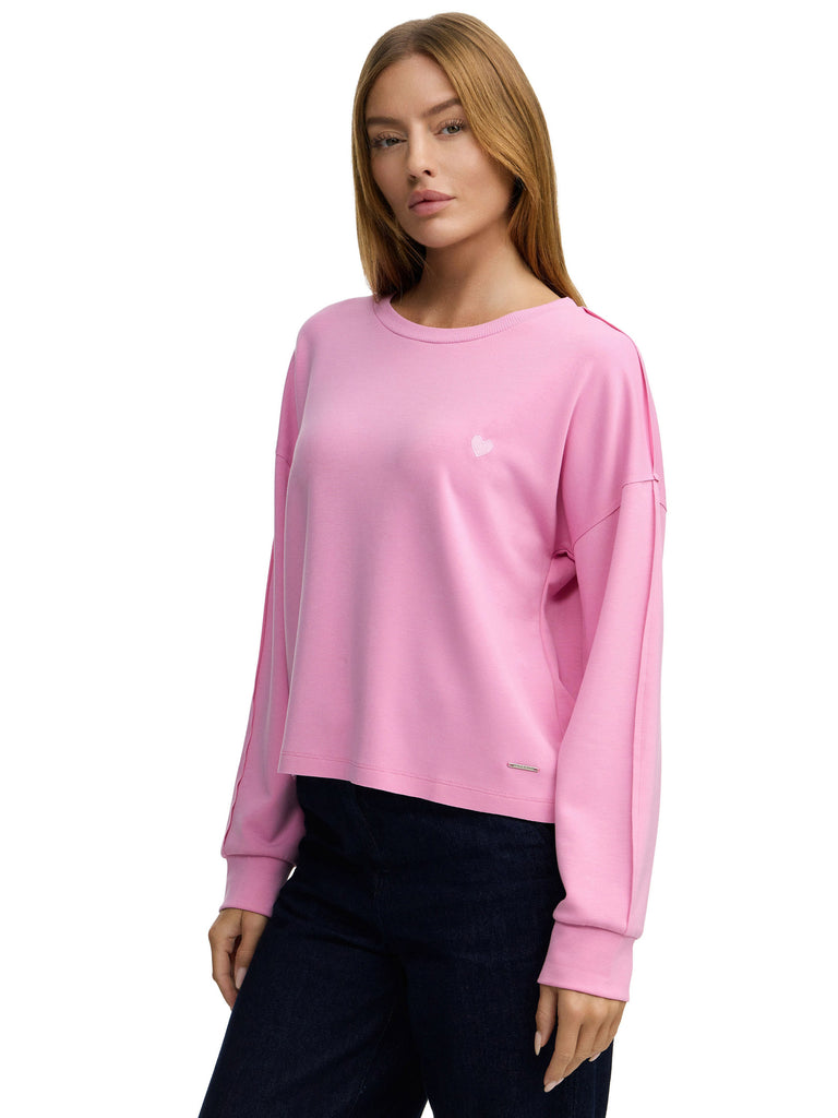 Premium Damen Sweatshirt mit Herz-Stickerei