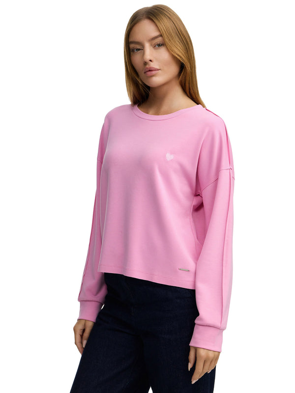 Premium Damen Sweatshirt mit Herz-Stickerei