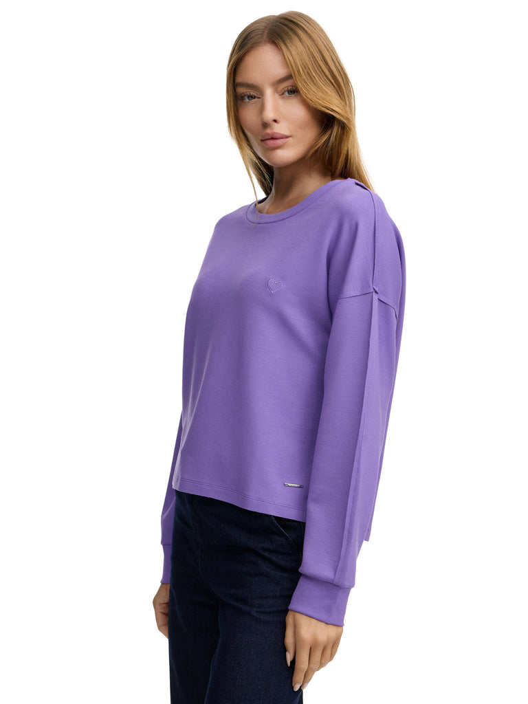 Premium Damen Sweatshirt mit Herz-Stickerei