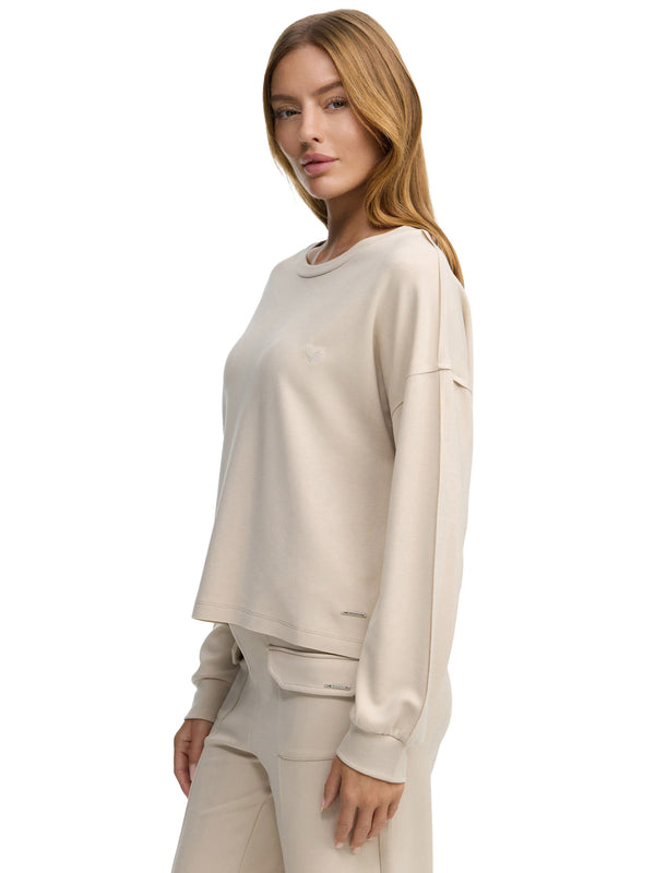 Premium Damen Sweatshirt mit Herz-Stickerei