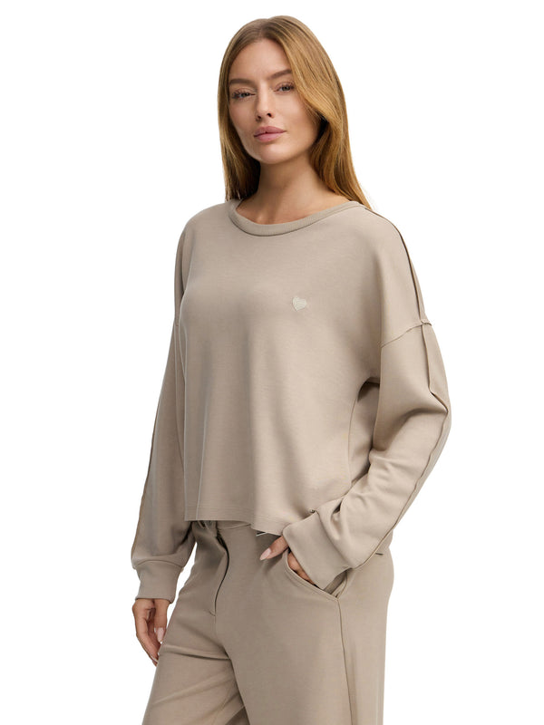 Premium Damen Sweatshirt mit Herz-Stickerei