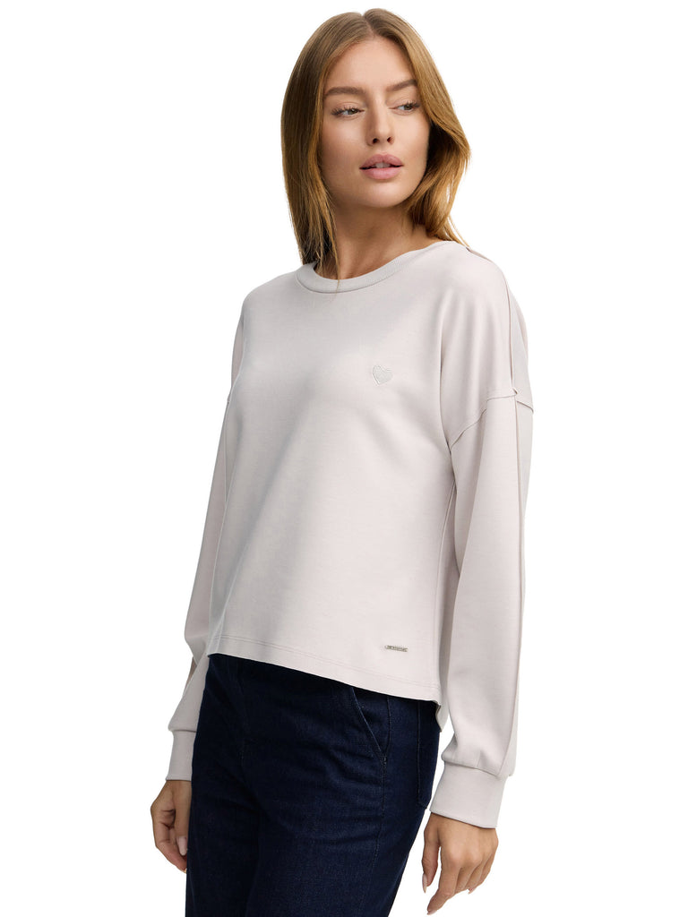 Premium Damen Sweatshirt mit Herz-Stickerei
