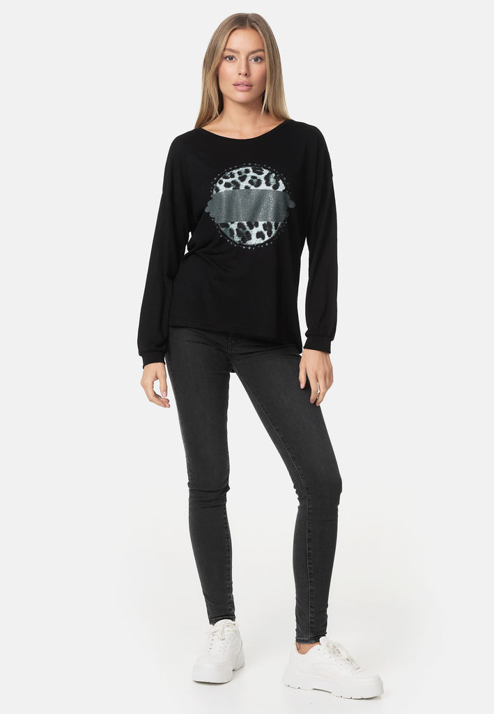 Decay Longsleeve mit Leo-Schonen-Muster im Kreis