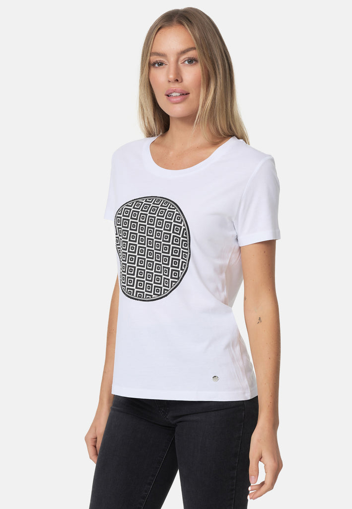 Decay T-Shirt mit Kreis Muster