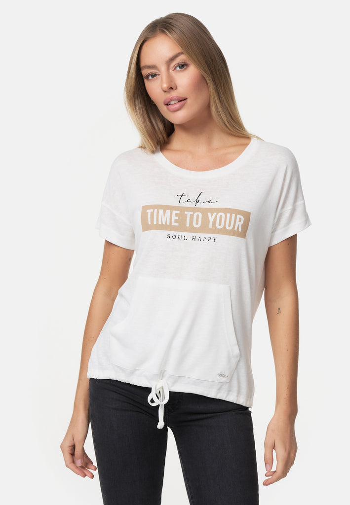 Decay T-Shirt mit take TIME TO YOUR SOUL HAPPY Aufschrift