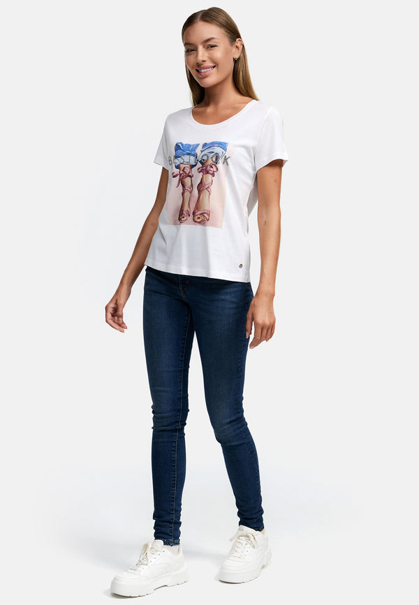 Decay T-Shirt – Glitzernde Schrift mit Modernem Muster