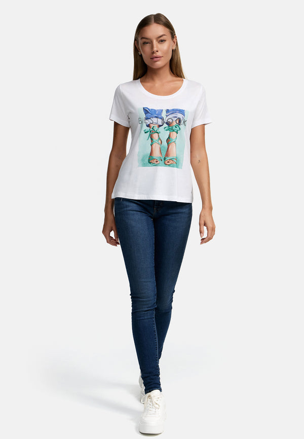 Decay T-Shirt – Glitzernde Schrift mit Modernem Muster