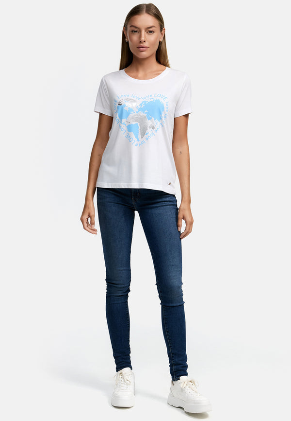 Decay T-Shirt – Love Schriftzug mit Herz und Weltkarte