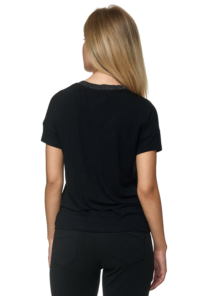 Decay T-Shirt mit V-Ausschnit Damenmode und Schnüren - Modevertrieb Decay GmbH –