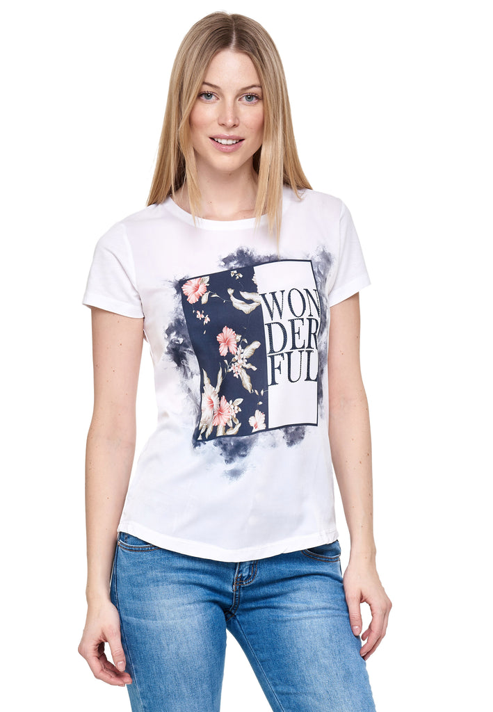 Decay T-Shirt mit Vintage - Decay Damenmode – und - Perlen Aufdruck Modevertrieb GmbH