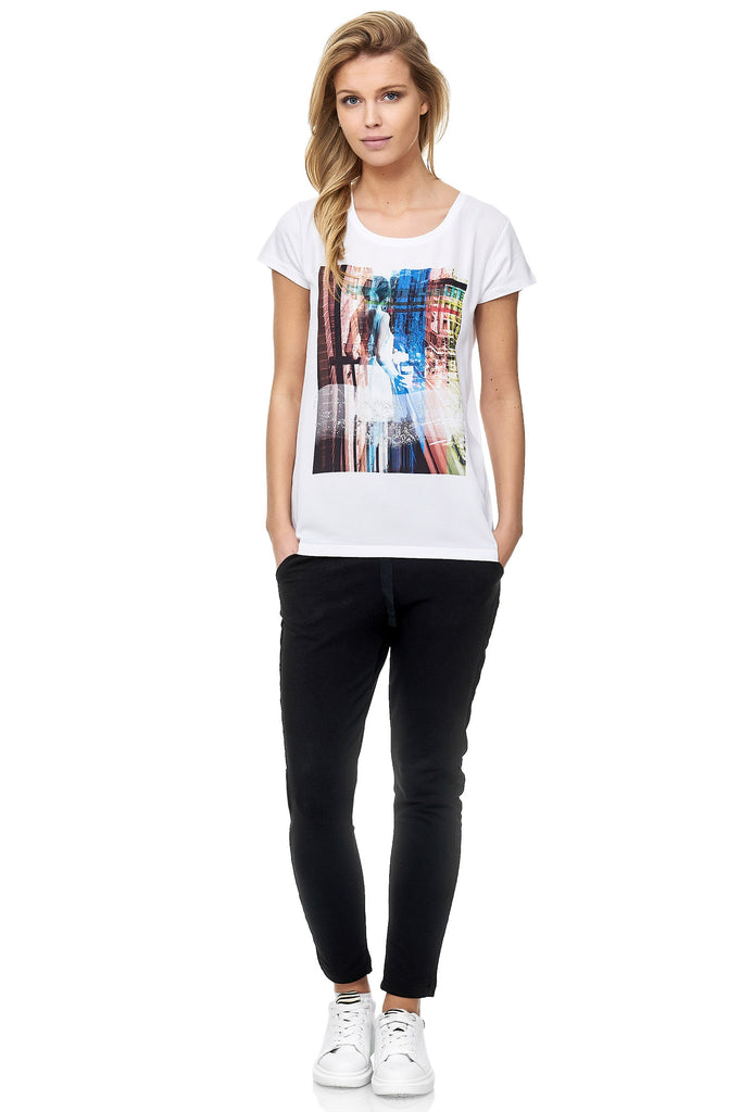farbigem Damenmode - – Decay Modevertrieb mit T-Shirt Decay coolem, Aufdruck. GmbH