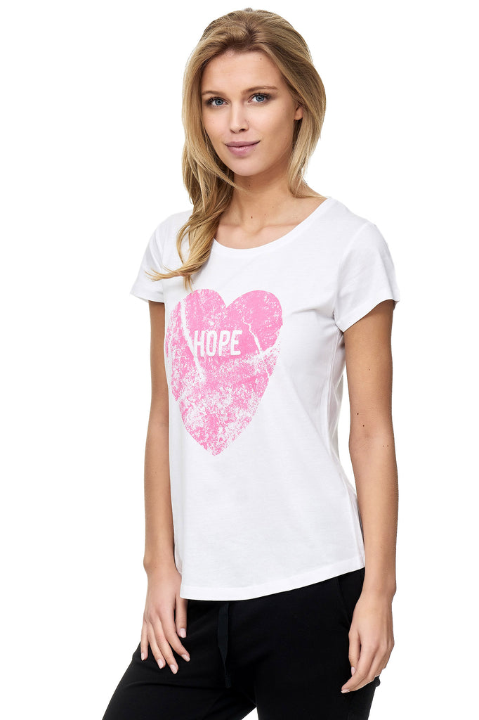 mit Modevertrieb Herz T-Shirt – Decay Aufdruck - HOPE Decay GmbH Damenmode -
