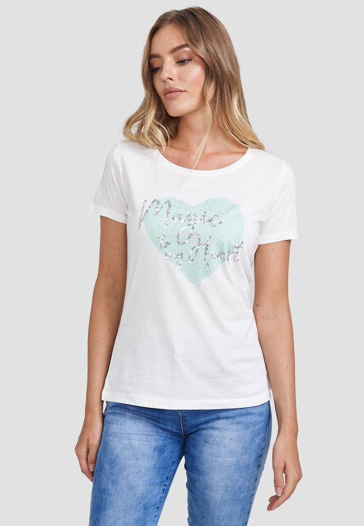 Decay T-Shirt, in glänzendem Design – Decay Modevertrieb GmbH - Damenmode
