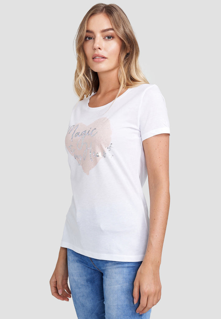 T-Shirt, – Modevertrieb GmbH Decay Design Damenmode Decay - glänzendem in