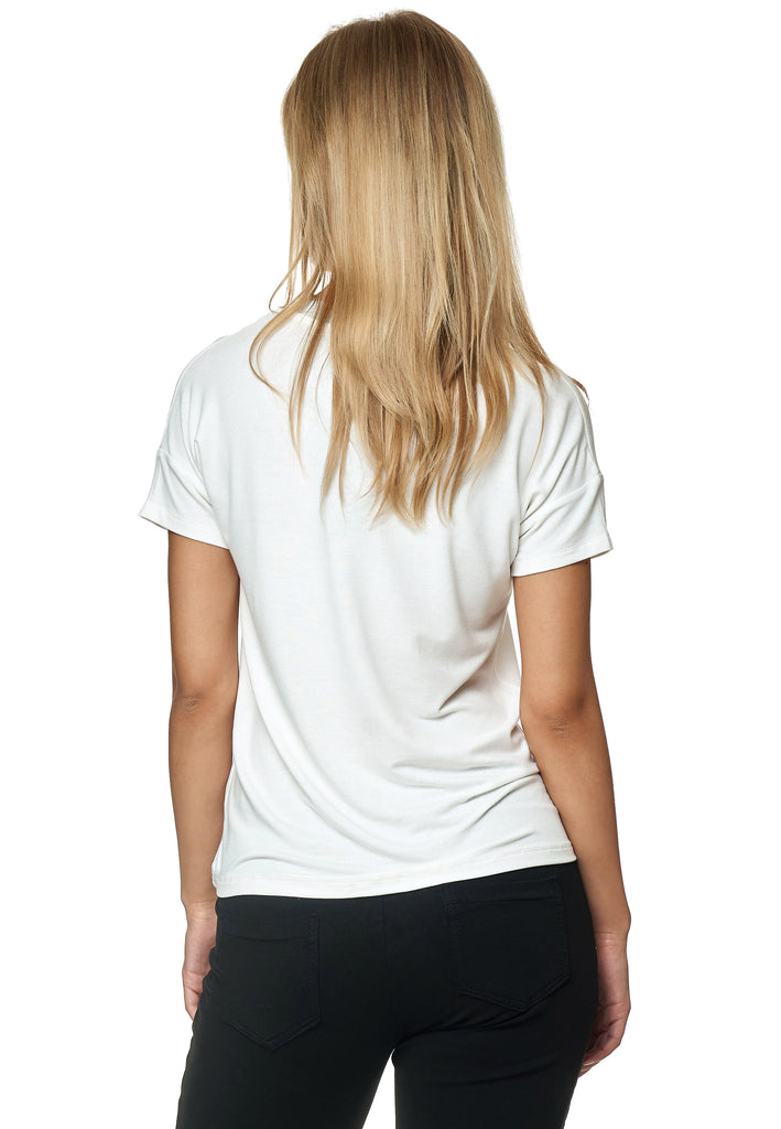GmbH V-Ausschnit Damenmode mit Schnüren Decay Modevertrieb – T-Shirt Decay - und