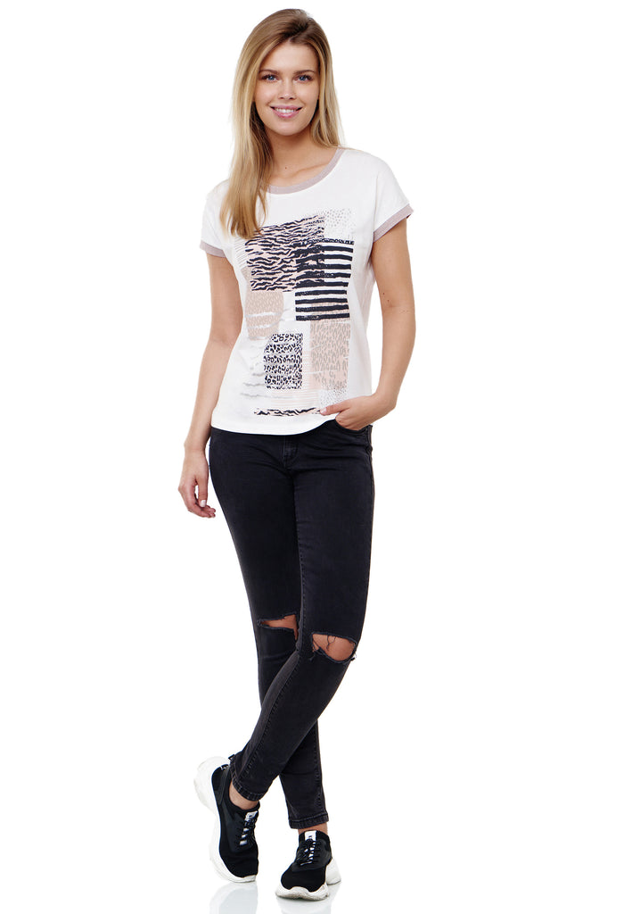 Decay T-Shirt mit lässigem Vintage-Print und Grafik Druk – Decay  Modevertrieb GmbH - Damenmode